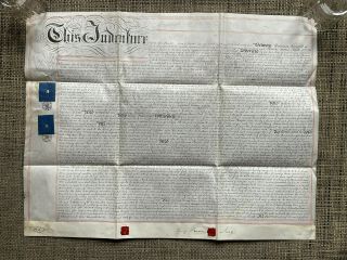 Antique C1864 English Indenture Manuscript Document Vellum William Knight Camden