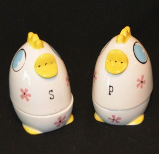 Mcm 1959 Holt Howard Bow Bo Peep Egg Cups S&p Shakers Chick Chicken