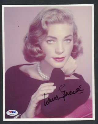 Lauren Bacall Autographed 8x10 Photo Psa/dna