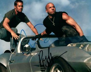 Vin Diesel Paul Walker Signed 8x10 Photo Picture Autographed Pic With