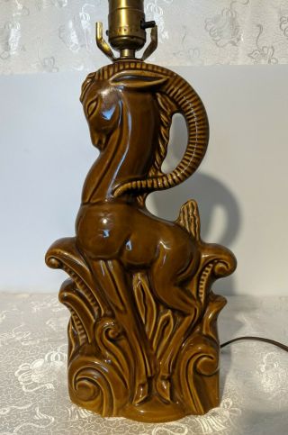 Vintage Royal Haeger Ceramic Gazelle Ibis Deer Table Lamp - Great