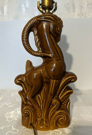 Vintage Royal Haeger Ceramic Gazelle Ibis Deer Table Lamp - Great 2