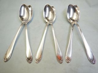 6 Lovelace Oval Soup/dessert Spoons - Elegant 1936 Rogers Fine Floral