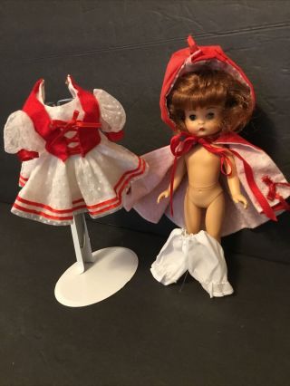 Vintage 8” Doll Clothes For Vogue - Ginny - Red Ridding Hood Dress - Cape (s 8)