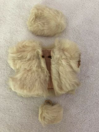 Rare Vintage Vogue Dolls Fur Coat W/ Hat And Hand Muff For Ginger Dolls