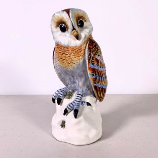 Mottahedeh Design Porcelain Owl Figurine Handmade Italy Italian Bird