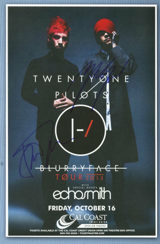 Twenty One Pilots Autographed Concert Poster Josh Dun,  Tyler Joseph