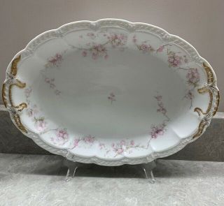 Antique Haviland France Limoges Porcelain Schleiger Oval Serving Platter 14 "