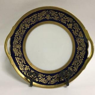 Limoges Bernardaud B&co Cobalt Blue & Gold Cake Plate