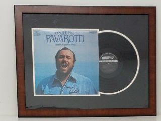 Luciano Pavarotti Autographed Album Framed 26x21 With