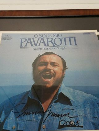 Luciano Pavarotti Autographed Album Framed 26x21 with 2