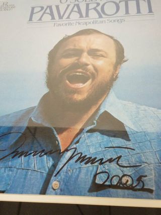 Luciano Pavarotti Autographed Album Framed 26x21 with 3