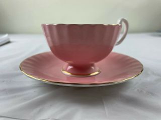 Vintage Aynsley Pink Tea Cup & Saucer,  Bone China England Pink And Yellow Roses