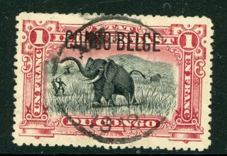 Belgian Congo 1908 Scott 37 Vfu Overprinted Y121