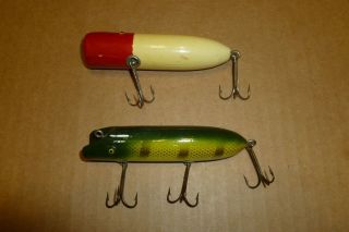 COUPLE OF VINTAGE SOUTH BEND 973 BASS - ORENO OR UNKNOWN WOOD FISHING LURES 2