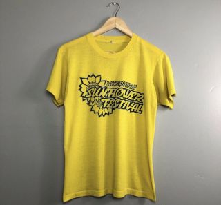 Vintage 80s Ukranian Sunflower Festival T Shirt Screen Stars Single Stitch
