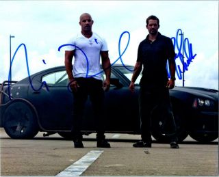 Vin Diesel Paul Walker Autographed 8x10 Picture Signed Photo And