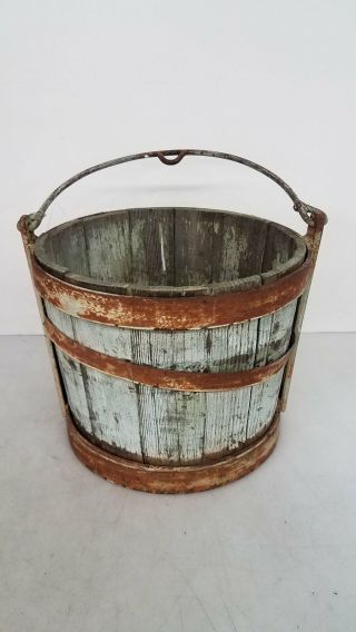 Antique Wooden Bucket Home Décor