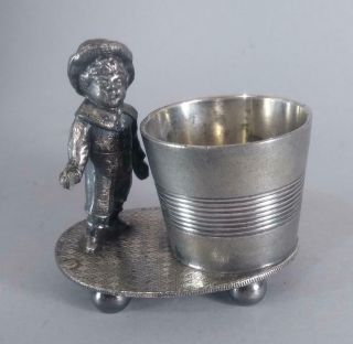 Victorian Silver Plated Toothpick Holder Kate Greenaway Boy James Tufts 3401