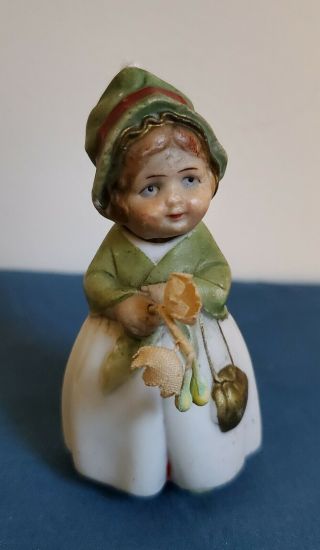 Vintage/antique German Lady Nodder Doll All Bisque Miniature 3 "