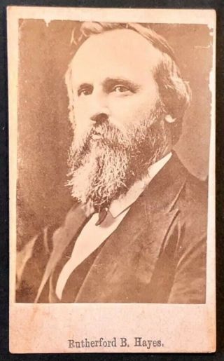 Antique 1876 Rutherford B.  Hayes Presidential Campaign Cdv Photograph