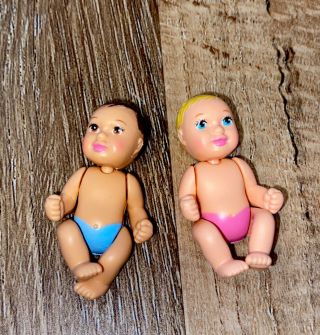 Rare Htf Mattel Barbie Happy Family Newborn Twin Babies Boy Girl