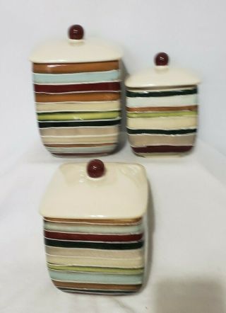 Tabletops Lifestyles Jentry Hand Painted/crafted - 3 Piece Canister Set - Limited