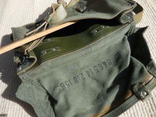Militaria Foreign Military Leather & Canvas Pouch,  Bag,  Shoulder Purse,  Orig