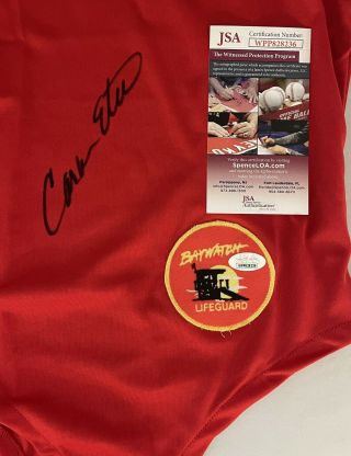 Carmen Electra Baywatch Signed Red Swimsuit Autographed JSA ITP Witnessed 3