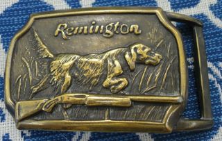 Vintage Remington Belt Buckle Pointer Dog