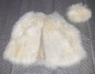 Vintage 1950’s Fur Cape And Muff Doll Set