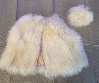 Vintage 1950’s Fur Cape And Muff Doll Set 2