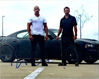 Vin Diesel Paul Walker Autographed 8x10 Signed Photo Picture With