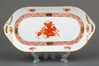 Herend Chinese Bouquet Rust Orange Tray 437/aog