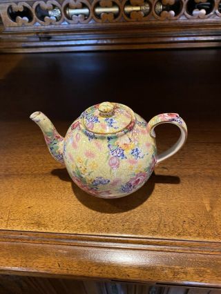 Royal Winton / Grimwades - Welbeck 1995 - Globe Teapot - Yellow Chinz