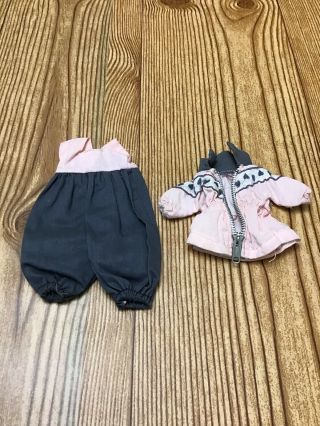 Vintage Vogue Ginny Doll Tagged Pink Gray Outfit Snowsuit