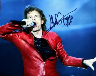 Mick Jagger Autographed The Rolling Stones 8x10 Photo