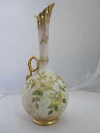 Mr France Martial Redon Limoges Ewer Pitcher Vase Floral Gold Gild Signed 1892