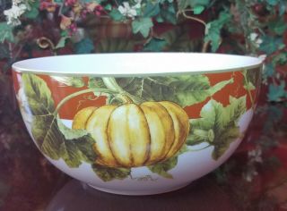 2 Williams Sonoma Botanical Pumpkin Mixing/serving Bowls Large/small