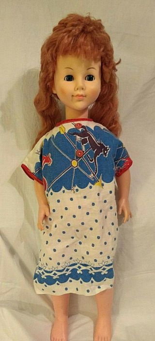 Vintage Eegee Doll 21 " Tall Blue Sleepy Eyes
