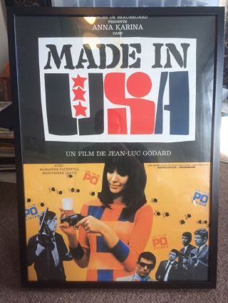 Made In Usa French Movie Poster 50x70 Jean - Luc Godard Anna Karina