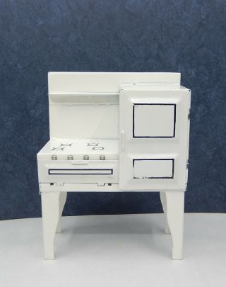 Vintage White Metal Stove Dollhouse Miniature 1:12