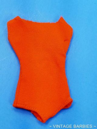 Rare Barbie Doll In The Swim Orange Swimsuit Vintage 1960 