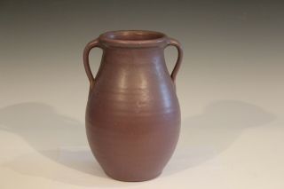 Vintage Zanesville Pottery Hand Turned Arts & Crafts Vase Burgundy 516