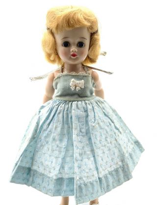 Vintage Vogue 10.  5” Jill Jan Miss Revlon Doll Blue Jacquard Dress 3315 No Doll