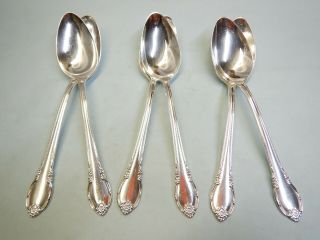 6 Remembrance Oval Soup/dessert Spoons - Elegant/popular 1948 Rogers Finest