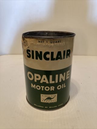 Vintage Sinclair Opaline Motor Oil Tin Can 1 Quart