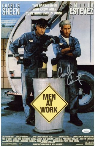 Emilio Estevez Autograph Signed 11x17 Photo - Men At Work (jsa)
