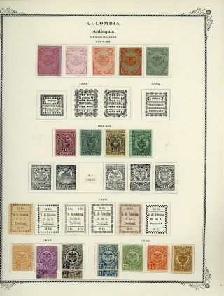 Colombia States - Antioquia Scott Specialty Album Page Lot 1 - See Scan - $$$