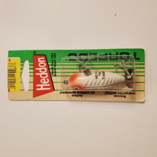 Vintage Heddon Tiny Torpedo Creme Eye Lure On 1995 Card Tough Find